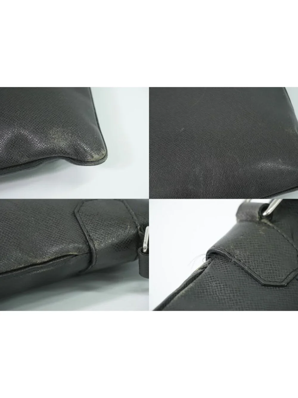 Louis Vuitton LV Sasha Taiga Leather Shoulder Bag Pochette Ardoise Black Vintage